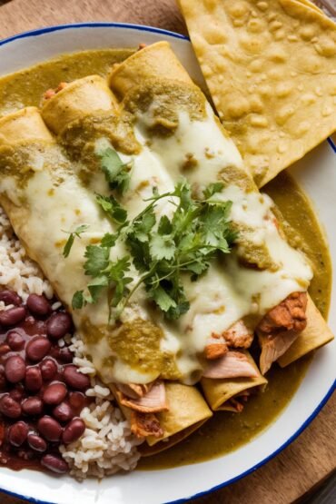 Cheesy Chicken Enchiladas with Salsa Verde