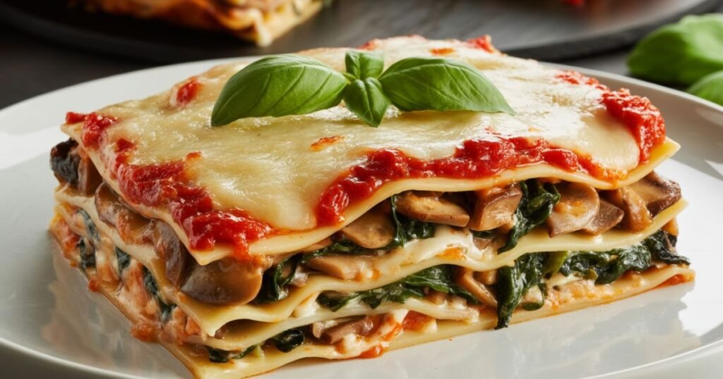 Mushroom and Spinach Lasagna 1