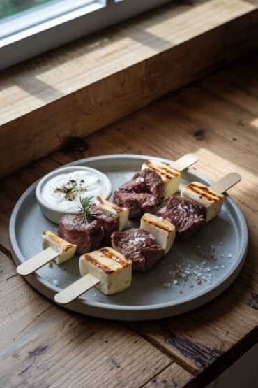 Grilled Beef and Halloumi Skewers