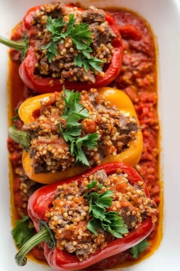 Beef and Quinoa Stuffed Bell Peppers